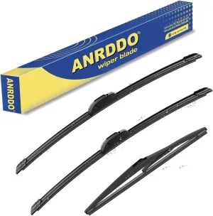 3 wipers Replacement for Saturn xA 2004-2006/Mitsubishi Mirage 2014-2020/Toyota RAV4 2006-2012, Windshield Wiper Blades Original Equipment Replacement - 24" 16" 12" (Set of 3) U&J HOOK