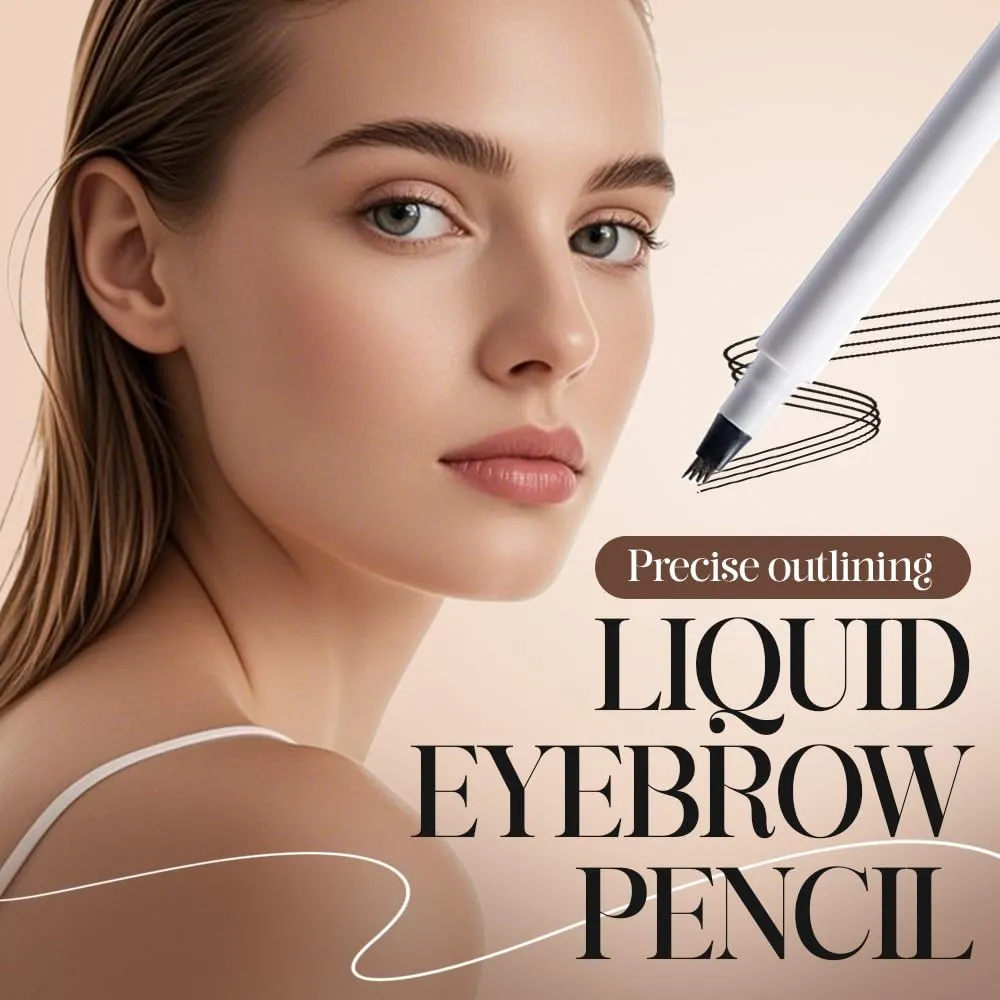 3D Waterproof Microblading Eyebrow Pen, 2025 New Eyebrow Pen Pencil Natural Makeup Fine Stroke Eyebrow Pencil, 4 Tipped Eye Brown Makeup Long-Lasting Waterproof Eyebrow Pencils for Women (Black)