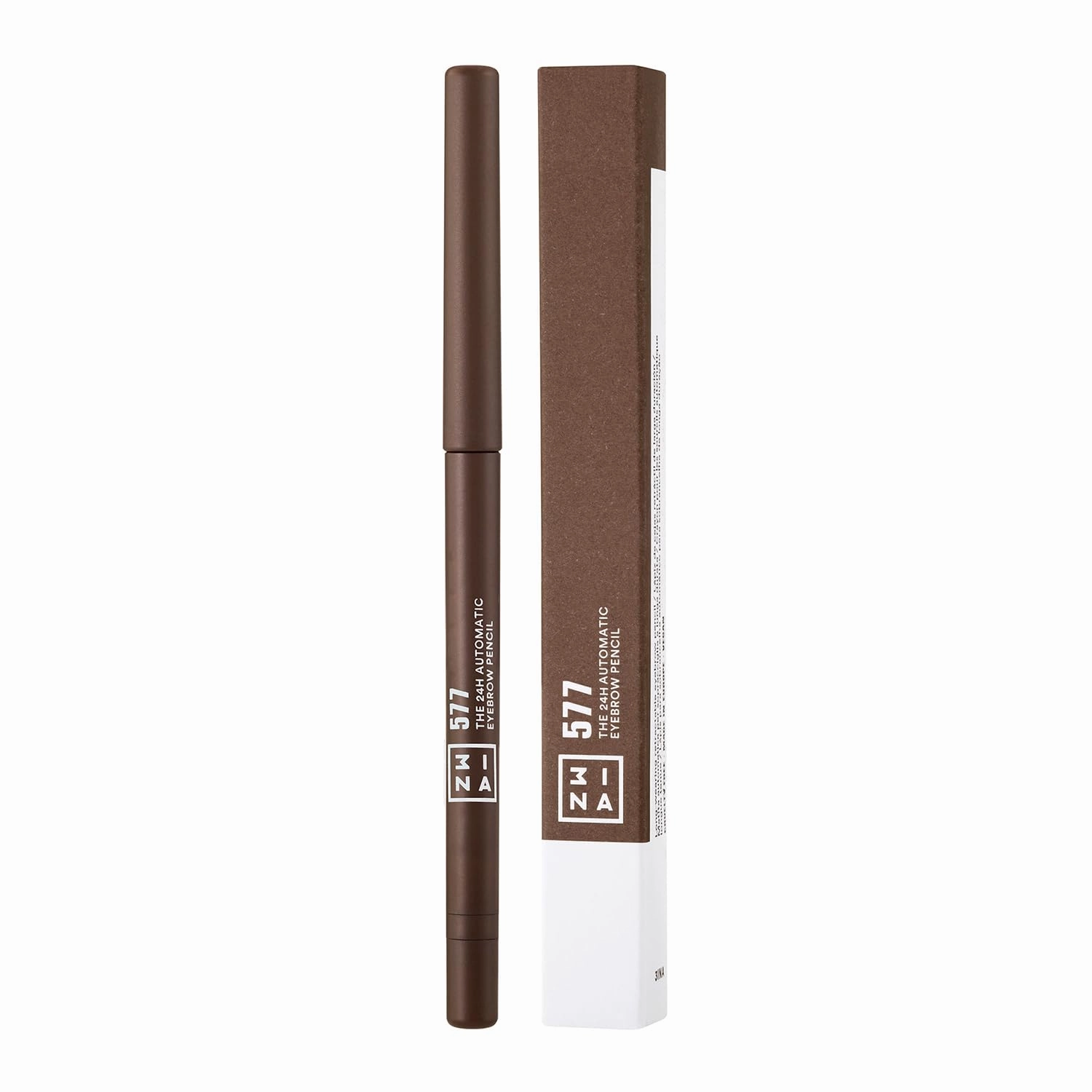 3INA The 24H Automatic Eyebrow Pencil 577 - Defines And Fills Your Eyebrows - Offers A 24H Waterproof Formula - Features An Integrated Sharpener And Automatic Format - Creamy - Gray Brown - 0.011 Oz