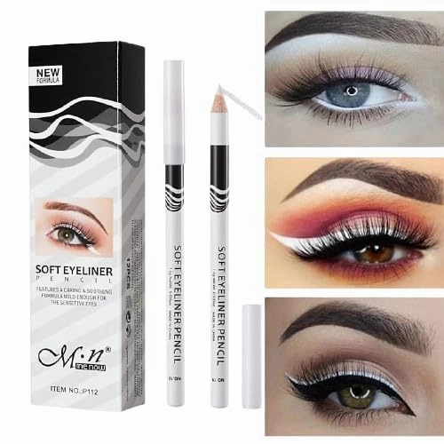 3pcs White Eyeliner Pencils Highlighter Eyeliner Pencil Brightener Eye Liners Waterproof Long-lasting Eyeshadow Women Makeup (3 PCS)
