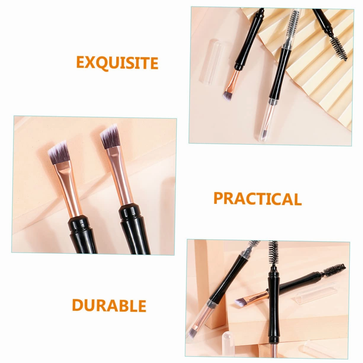 3sets Professional Eyebrow Makeup Tools Dual Tip Brow Brush Set 10pcs*3
