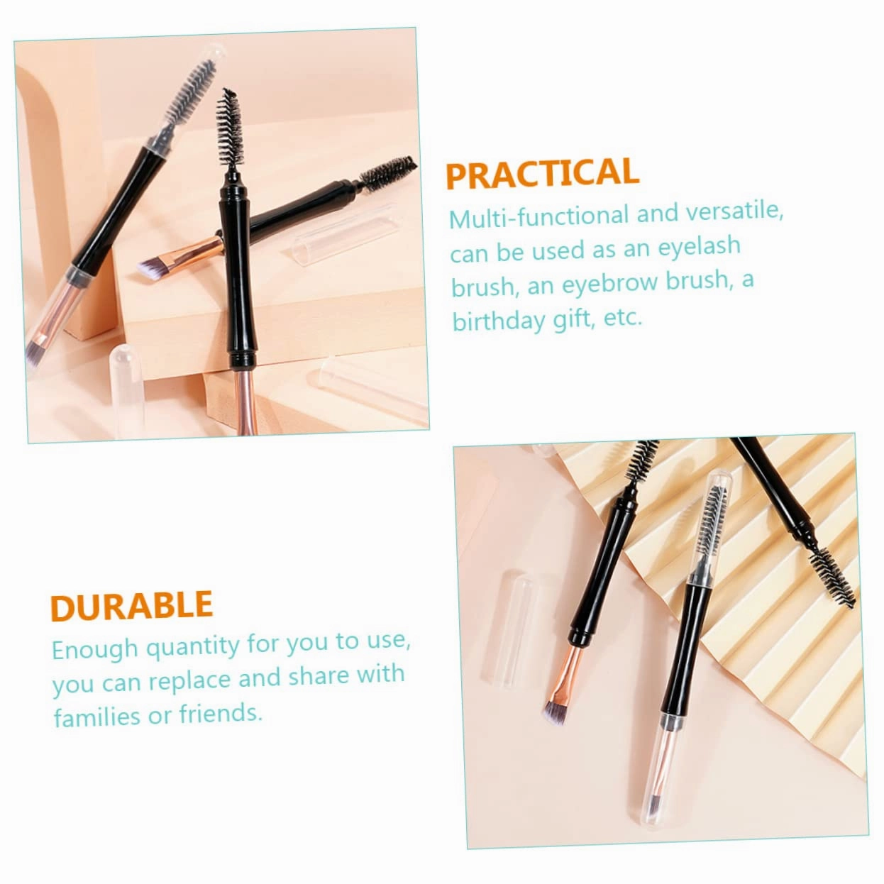 3sets Professional Eyebrow Makeup Tools Dual Tip Brow Brush Set 10pcs*3