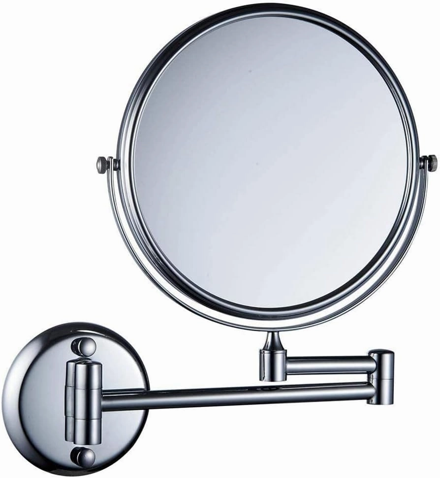 3X Magnifying Wall Mounted Makeup Mirror, Wall Mounted Vanity Cosmetic Mirror Two-Sided 360°Swivel Bathroom Adjustable Extension,8inchchrome(8inchchrome)