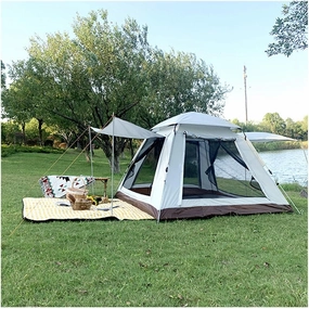 4-Person Pop-Up Camping Tent, Waterproof Insect-Proof, Spacious Lightweight Tent for Hiking Outdoor