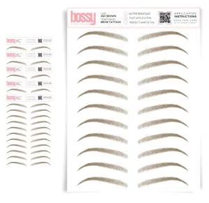 5 Pack Temporary Eyebrow Tattoos Waterproof Eyebrow Stickers, False Tattoos Hair Like Peel Off Instant Transfer Brows For Women And Men | Natural Strokes, Shaping (chic, ash brown)