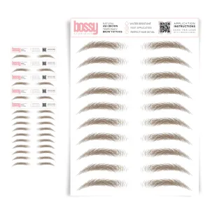 5 Pack Temporary Eyebrow Tattoos Waterproof Eyebrow Stickers, False Tattoos Hair Like Peel Off Instant Transfer Brows For Women And Men | Natural Strokes, Shaping (natural, ash brown)