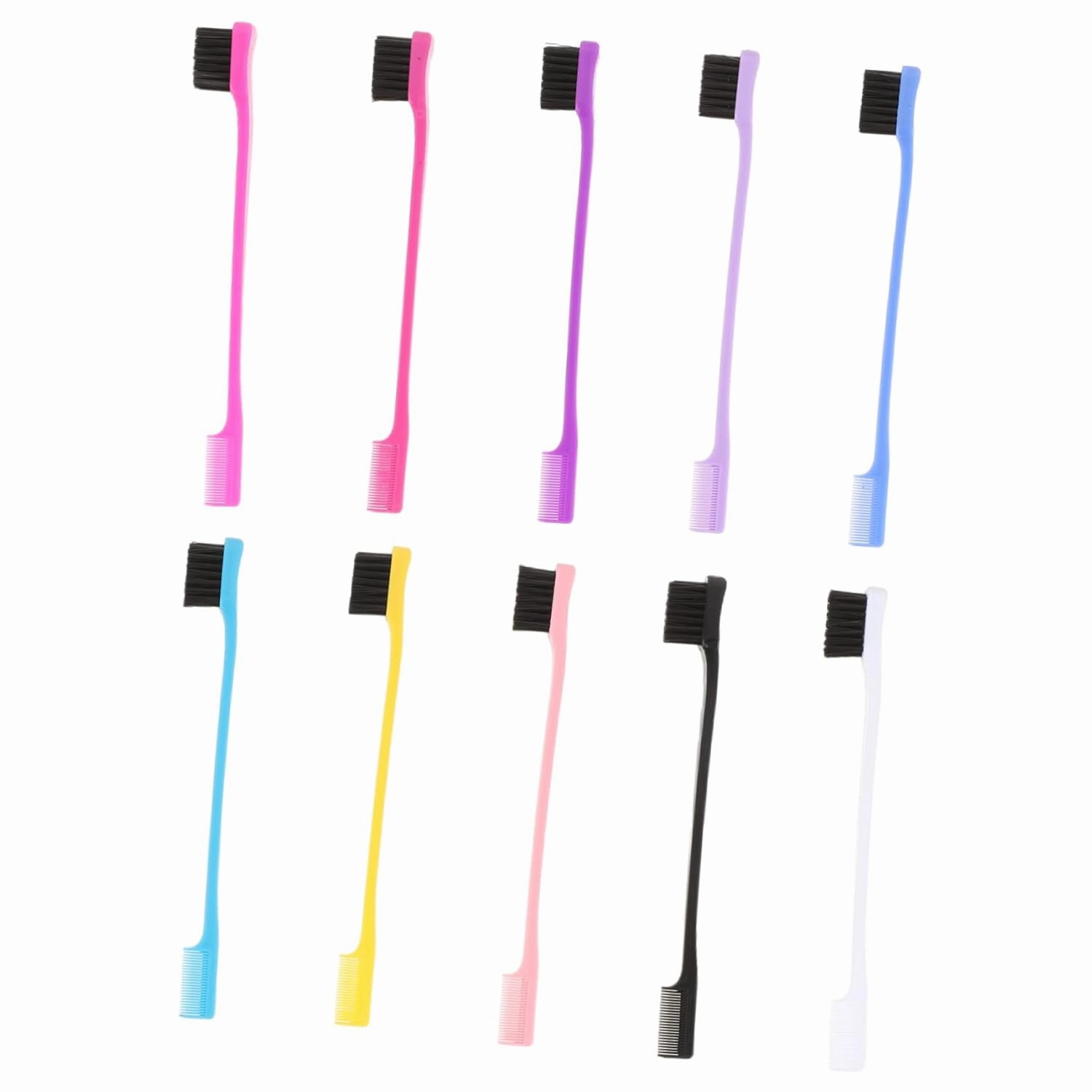 50pcs Dual Tip Eyebrow Brush Lash Comb Portable Eyebrow Spoolie Brush Beauty Tool for All Makeup