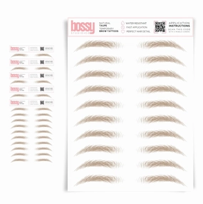 5 Pack Temporary Eyebrow Tattoos Waterproof Eyebrow Stickers, False Tattoos Hair Like Peel Off Instant Transfer Brows For Women And Men | Natural Strokes, Shaping (natural, taupe)