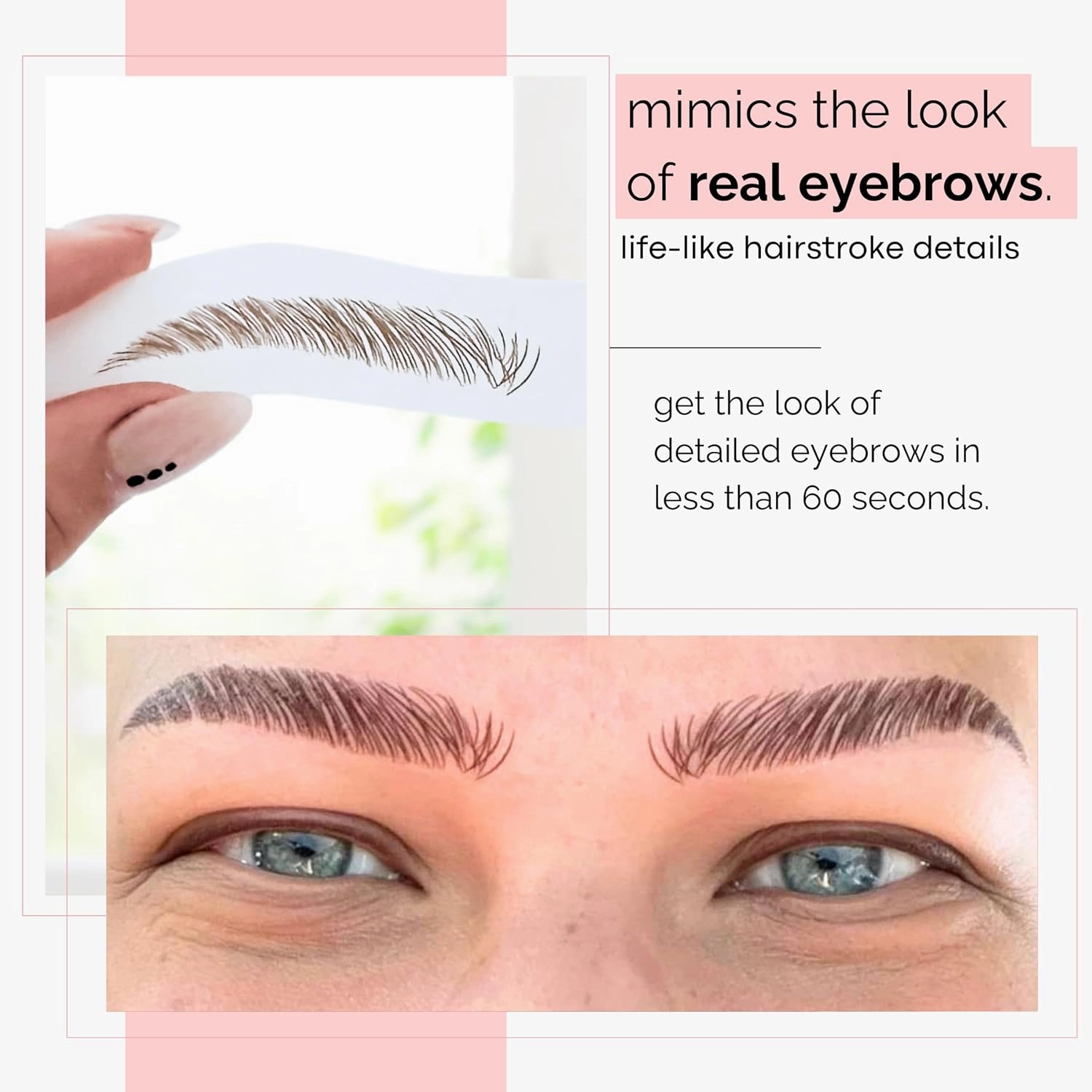 5 Pack Temporary Eyebrow Tattoos Waterproof Eyebrow Stickers, False Tattoos Hair Like Peel Off Instant Transfer Brows For Women And Men | Natural Strokes, Shaping (tapered, taupe)