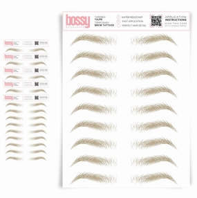 5 Pack Temporary Eyebrow Tattoos Waterproof Eyebrow Stickers, False Tattoos Hair Like Peel Off Instant Transfer Brows For Women And Men | Natural Strokes, Shaping (tapered, taupe)
