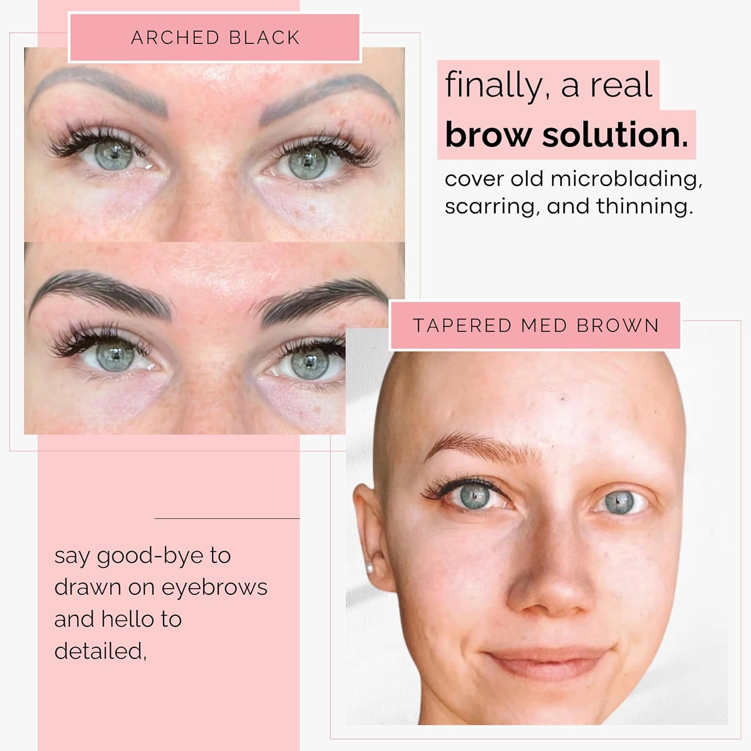 5 Pack Temporary Eyebrow Tattoos Waterproof Eyebrow Stickers, False Tattoos Hair Like Peel Off Instant Transfer Brows For Women And Men | Natural Strokes, Shaping (tapered, taupe)