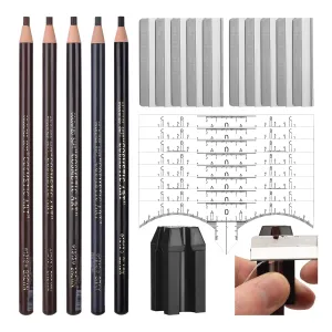 5pcs Microblading Eyebrow Pencil Brow Mapping Ruler Pencil Sharpener Set For Marking Filling And Outlining Eyebrow Tattoo Makeup Kit Permanent Makeup Eye Brow Liners
