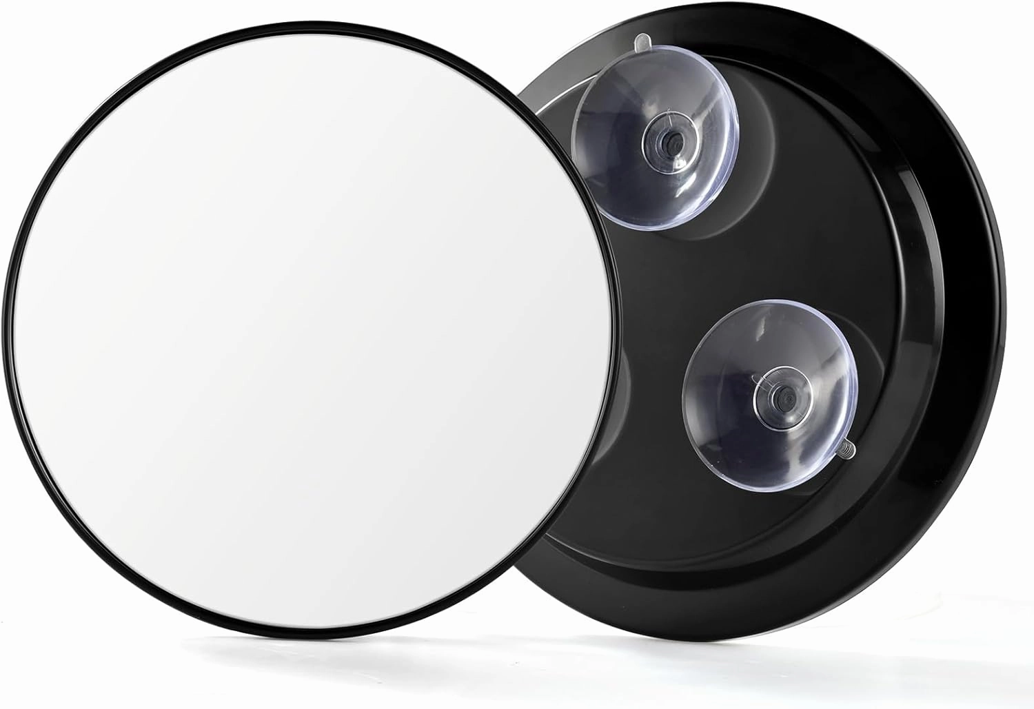 6" 15X Large Glass Magnifying Mirror with Three Suction Cups,Magnifier Travel Set,Perfect for Bathroom,Travel,Makeup,Eyebrow Shaping,and Eye Makeup (Black)