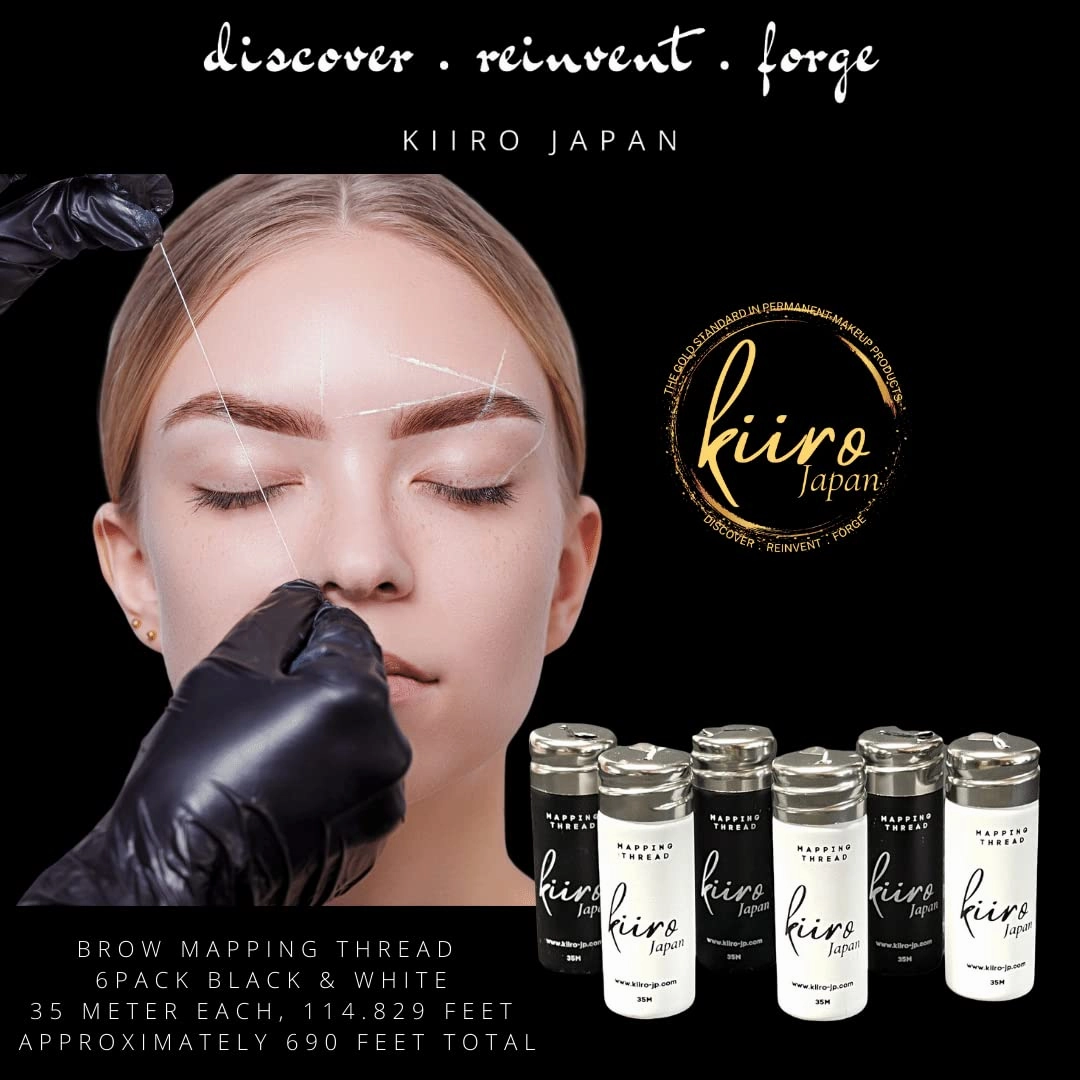 6PK Premium brow mapping string, Effortless eyebrow mapping. The perfect PMU Supplies and Microblading for your measuring tool kit. 688.9FT per 6 pack! (6 Pack 3WHT / 3BLK)