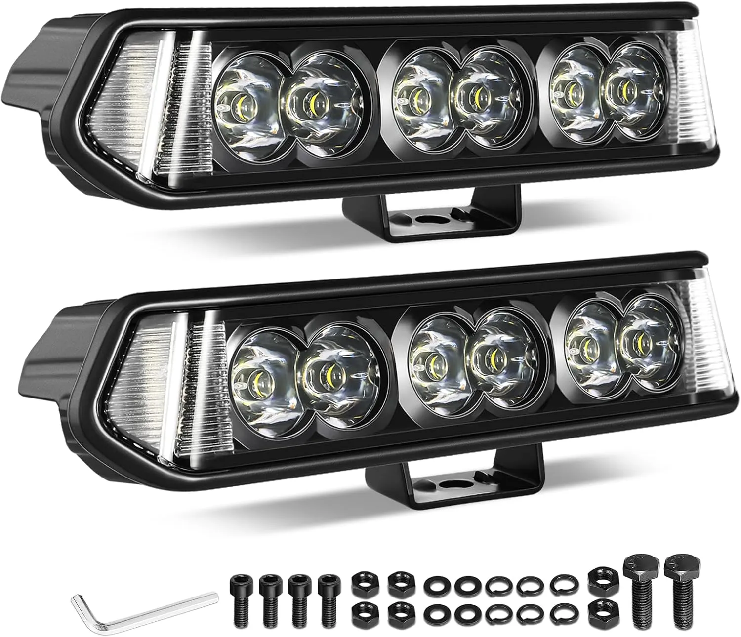 7 Inch CREE LED Light Bar, Niking Auto 2Pcs Side Shooter LED Pods Off Road Driving Lights Spot Flood Combo Work Light Bumper Lights for Trucks ATV UTV SUV Pickup Tractor Boat