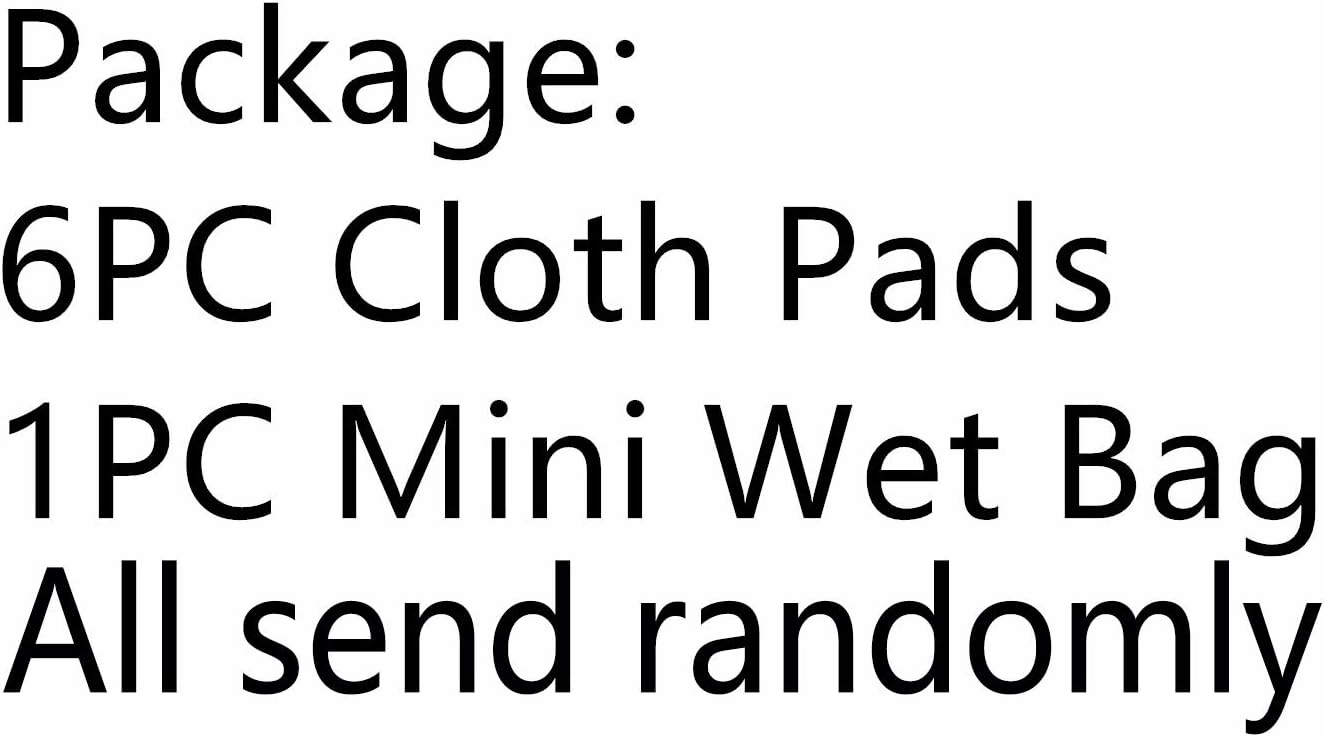 7 Pcs Reusable Waterproof Menstrual Pads Sets Including 1Pc Mini Wet Bag and 6Pcs Regular Flow Menstrual Pads Mama Cloth Sanitary Napkins