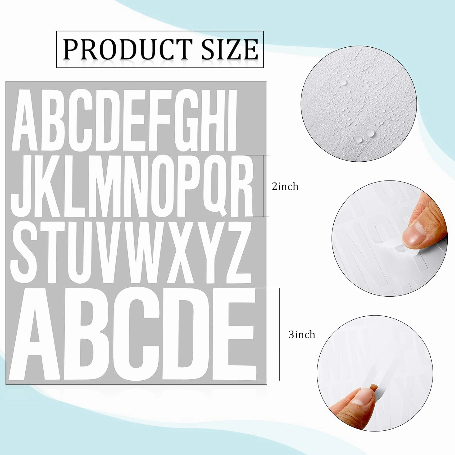 832 Pieces 16 Sheets Letter Stickers Self Adhesive Alphabet Sticker on Vinyl Letters Capital Stickers for Crafts Outdoor Sign Poster Mailbox Window Door Cars Trucks(2 Inch and 3 Inch,White)