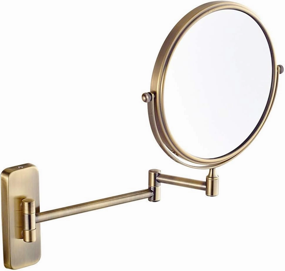 8 Inch Bathroom Vanity Mirrors, Wall Mounted Magnifying Sturdy Double Sided Adjustable Cosmetic Shaving Makeup(Bronze,5X)