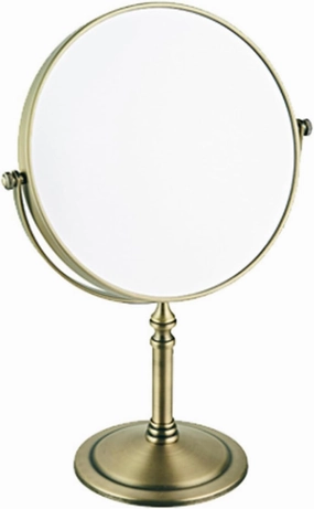 8 Inch Countertop Makeup Mirrors, Double Sided Standing Vanity Mirror with Magnification, 360° Swivel Tabletop Cosmetic Shaving Mirrors,for Bathroom or Bedroom,5X,Antique Bronze