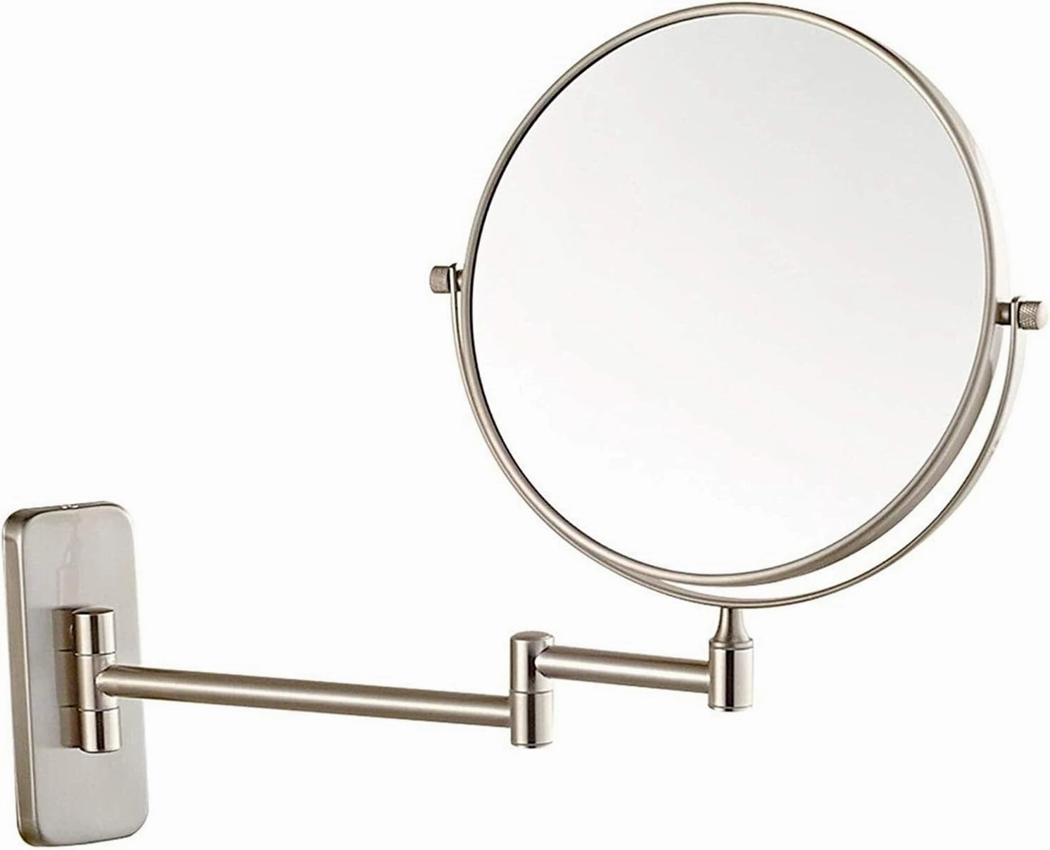 8 Inch Makeup Mirrors, Double Sided Brass Magnifying Mirror, Extendable Folding 360° Swivel Vanity Shaving Mirrors(1,5X)