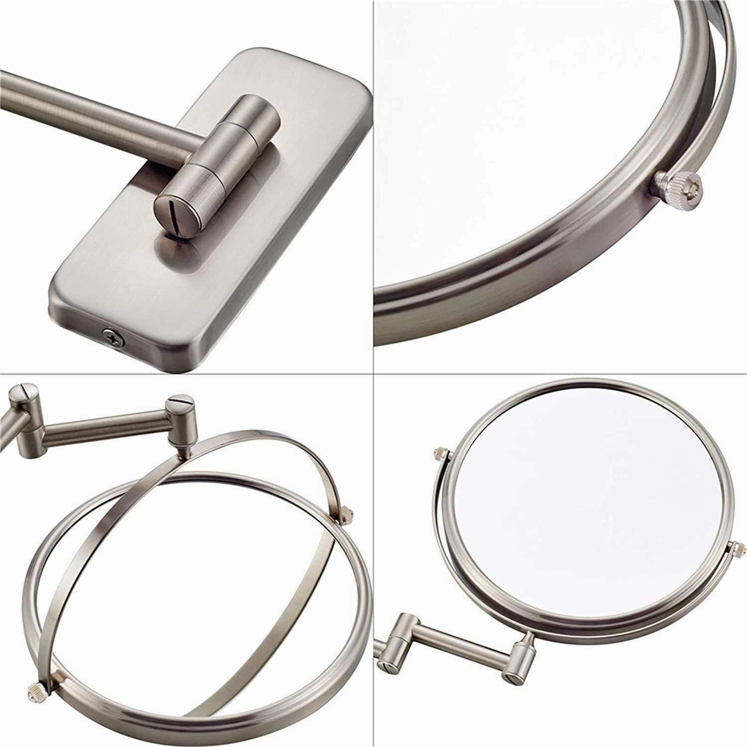 8 Inch Makeup Mirrors, Double Sided Brass Magnifying Mirror, Extendable Folding 360° Swivel Vanity Shaving Mirrors(1,5X)