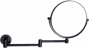 8-Inch Wall-Mounted Makeup Mirror, Brass Double-Sided Magnifying Shaving Mirror, Extendable 360° Swivel for Bathroom, Hotel, and Home(5X)