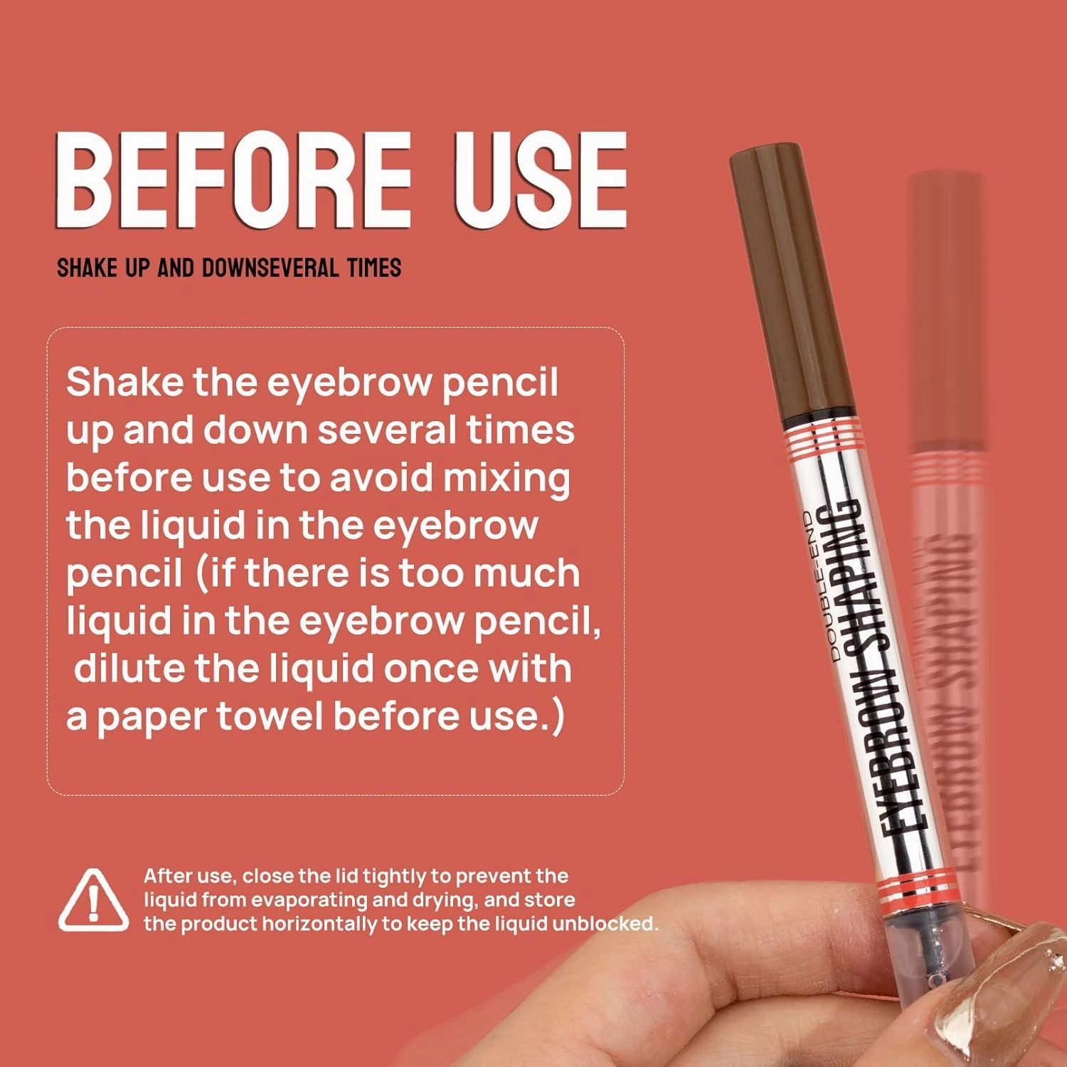 9705 2in1 Hilibrand 4-Pronged Dual-Ended Eyebrow Pencil&Eyebrow Gel, 4-Pronged Ultra-Fine Realistic Eyebrow Pencil End, Eyebrow Setting Wax End, Waterproof, Sweatproof, Long-Lasting (3#Grey)