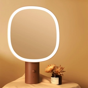 9.5" Lighted Makeup Mirror with Magnetic 3X Mirror, High Color Rendering Led Light, 3 Color Temperatures, Anti-Glare Fill Light, Non-Slip Base