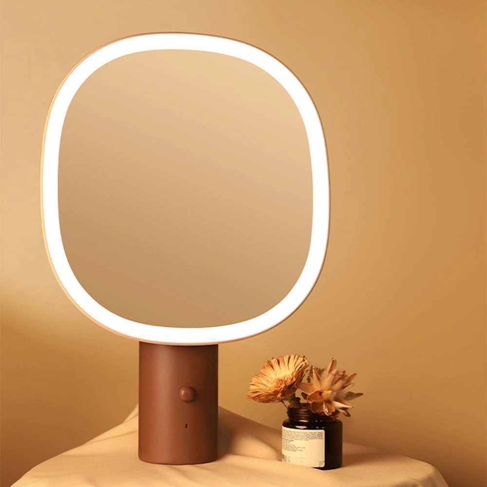 9.5" Lighted Makeup Mirror with Magnetic 3X Mirror, High Color Rendering Led Light, 3 Color Temperatures, Anti-Glare Fill Light, Non-Slip Base