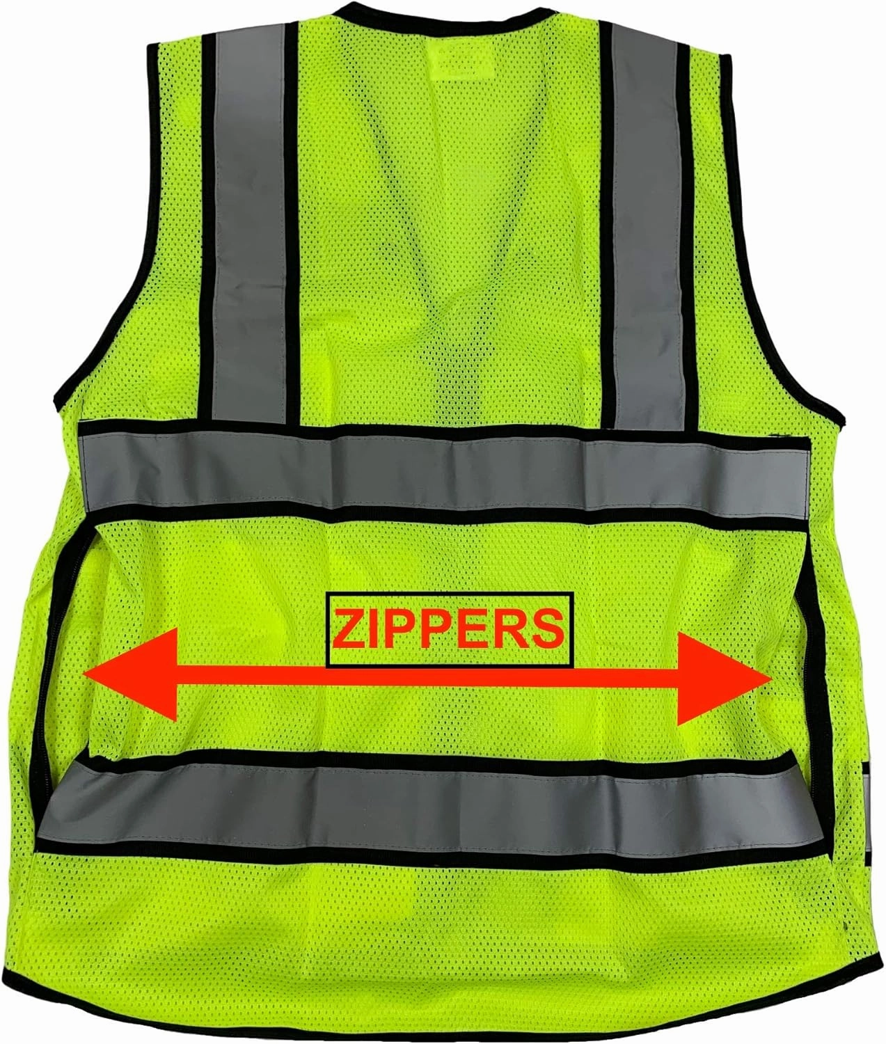 (B Engineer Safety Vest, High Visibility Reflective Safety, Vest Mesh with Zipper and pockets