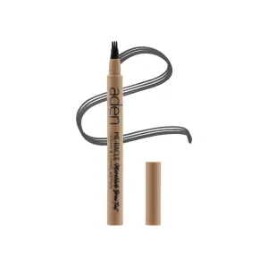 aden Microblading Eyebrow Pen – Brow Tint – Smudge Proof, Waterproof, Defined Micro Hair-Like Brows for Long-Lasting Wear - Made In Italy (01 Greyish-black)