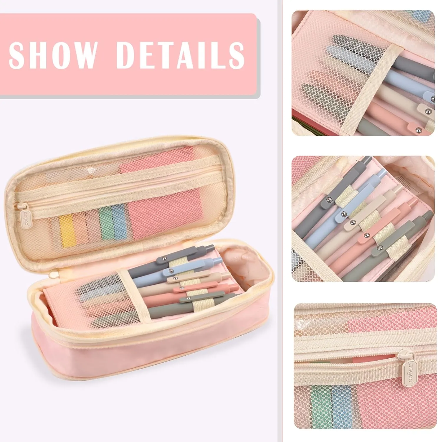 Aesthetic School Supplies with Pencil Pouch - 27Pcs Cute College Essentials Set, Big Capacity Pen Case, Pastel Highlighters, Bible Study Journaling Stationary, Annotation Kit Stuff Gift for Girls Teen