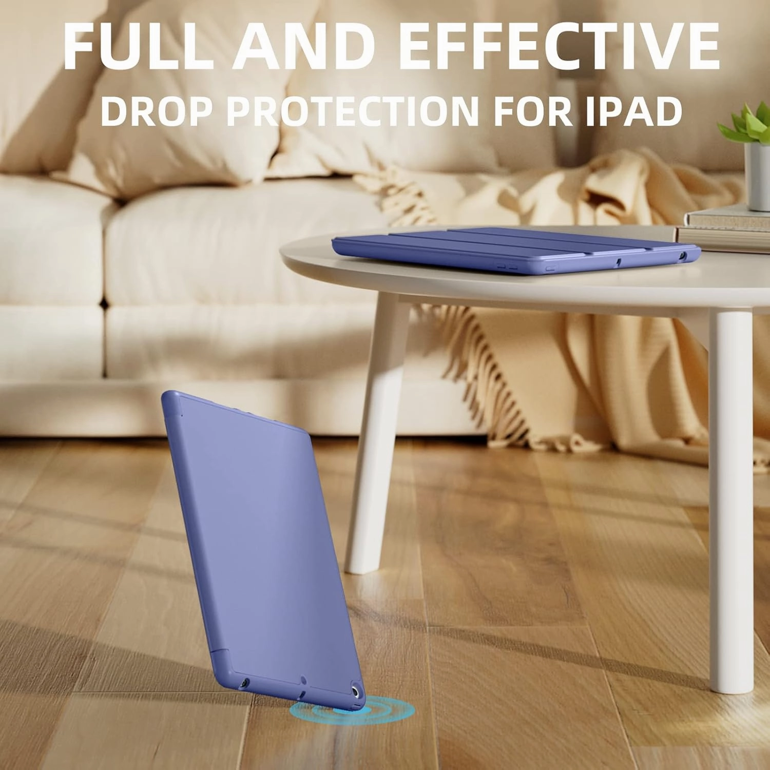 Akkerds Case Compatible with iPad 10.2 Inch 2021/2020/2019, for iPad 9th/8th/7th Generation Case with Pencil Holder, Protective Cover with Soft TPU Back, Auto Sleep/Wake, BluePurple