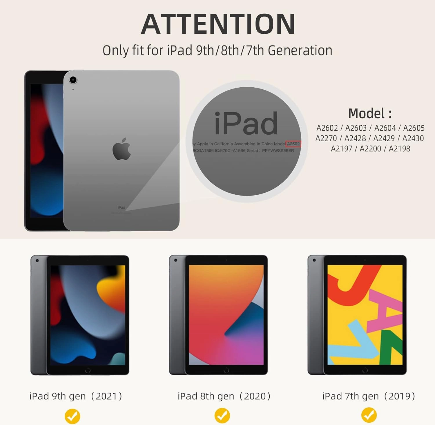 Akkerds Case Compatible with iPad 10.2 Inch 2021/2020/2019, for iPad 9th/8th/7th Generation Case with Pencil Holder, Protective with Soft TPU Back, Auto Sleep/Wake Cover, Blue Gray