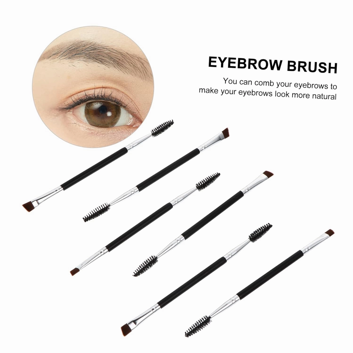 Angoily 18pcs Dual-ended Eyebrow and Eyelash Makeup Brush Includes Eyebrow Brush Spoolie Essential Tools for Lash Curling and Natural Brows