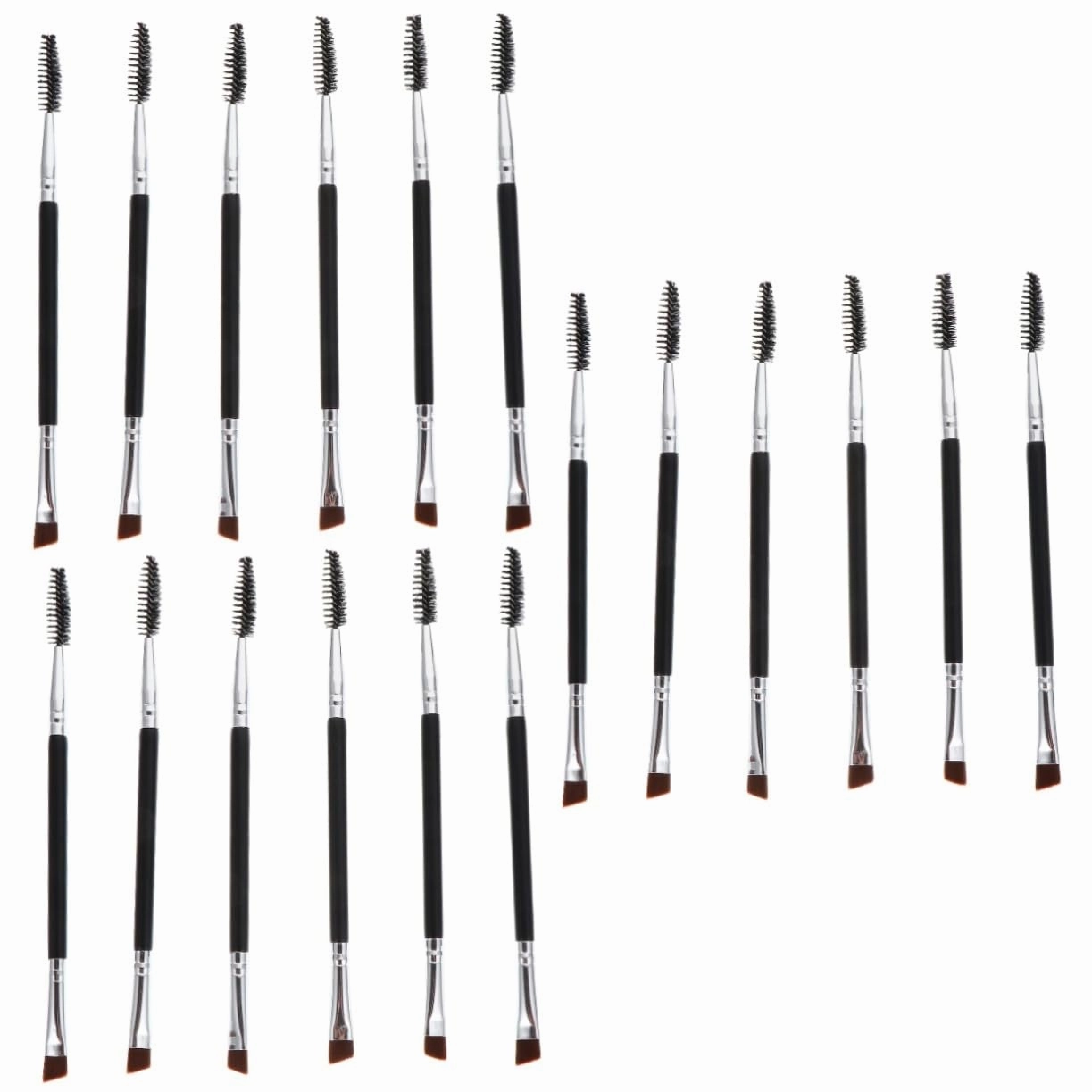 Angoily 18pcs Dual-ended Eyebrow and Eyelash Makeup Brush Includes Eyebrow Brush Spoolie Essential Tools for Lash Curling and Natural Brows
