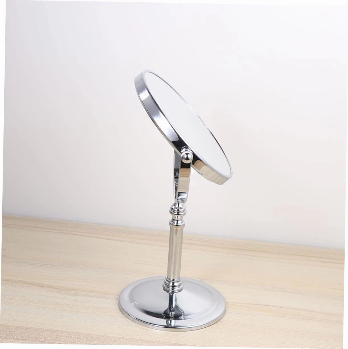 Angoily Vanity Mirror 8 Double-Sided Makeup Mirror Silver Tabletop Home Beauty Mirror