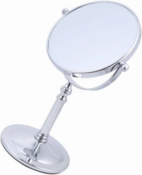 Angoily Vanity Mirror 8 Double-Sided Makeup Mirror Silver Tabletop Home Beauty Mirror