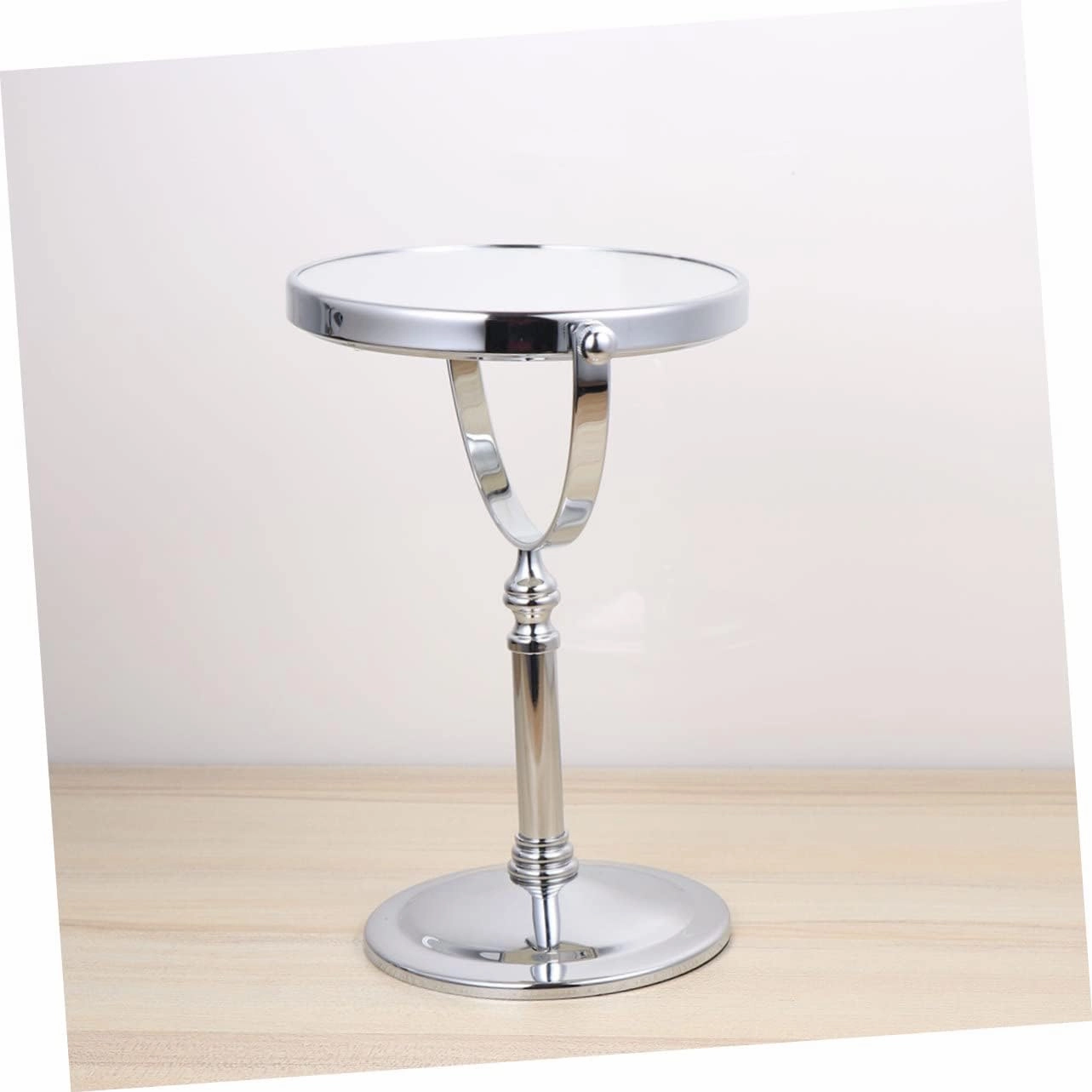 Angoily Vanity Mirror 8 Double-Sided Makeup Mirror Silver Tabletop Home Beauty Mirror