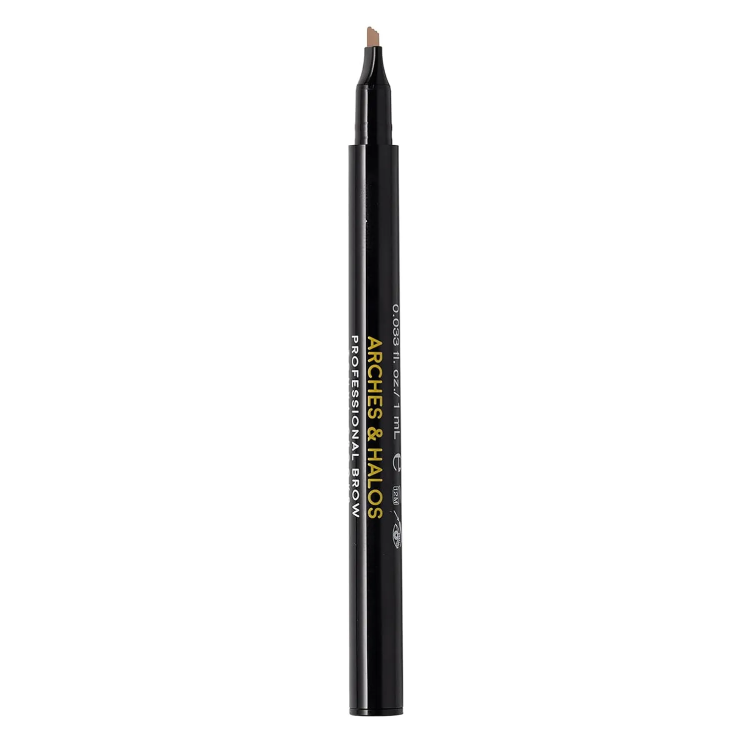 Arches & Halos Microblading Brow Shaping Pen - Fuller, More Defined Brow - Long-lasting, Smudge Resistant, Rich Color - Vegan and Cruelty Free Makeup - Warm Brown - 0.033 fl oz