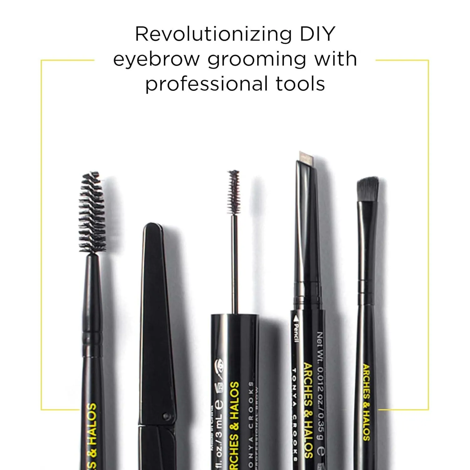 Arches & Halos Precision Brow Shaping Pencil - Dual Ended Wood Pencil - Buildable, Pigmented, Precise Brow Color - Vegan and Cruelty Free Makeup -Charcoal, 0.07 oz
