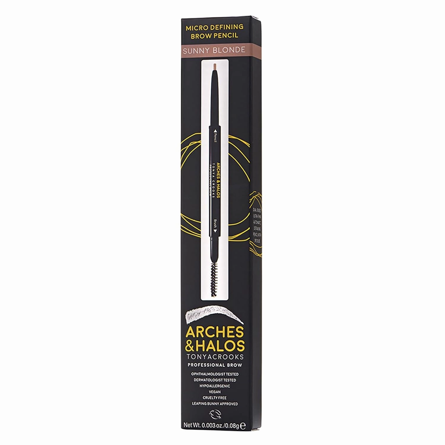 Arches & Halos Micro Defining Brow Pencil - For a Fuller and More Defined Brow, Long-Lasting, Smudge Proof - Vegan and Cruelty Free Makeup - Sunny Blonde, 0.003 oz (Pack of 2)