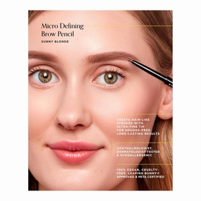 Arches & Halos Micro Defining Brow Pencil - For a Fuller and More Defined Brow, Long-Lasting, Smudge Proof - Vegan and Cruelty Free Makeup - Sunny Blonde, 0.003 oz (Pack of 2)