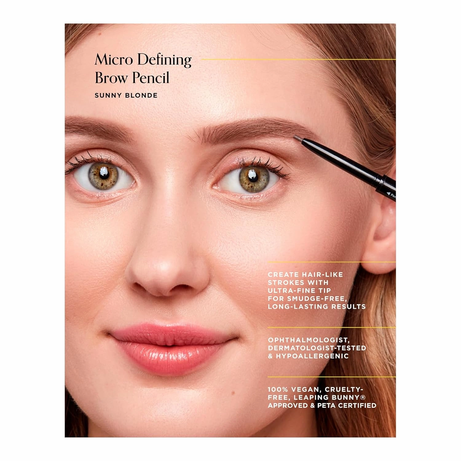 Arches & Halos Micro Defining Brow Pencil - For a Fuller and More Defined Brow, Long-Lasting, Smudge Proof - Vegan and Cruelty Free Makeup - Sunny Blonde, 0.003 oz (Pack of 2)