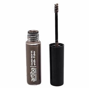 Artiba® Colored Eyebrow Gel with Fiber MADE IN USA - Black Brown, Fuller Brow instantly, Fills in sparse brows, Covers gray hairs and Long-lasting, Waterproof, Smudge proof, Cruelty Free