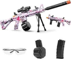 Automatic Toy Blaster, Auto and Manual Modes, Electric Toy Blaster, Outdoor Activities, Ages 18  (PinkRifl4)