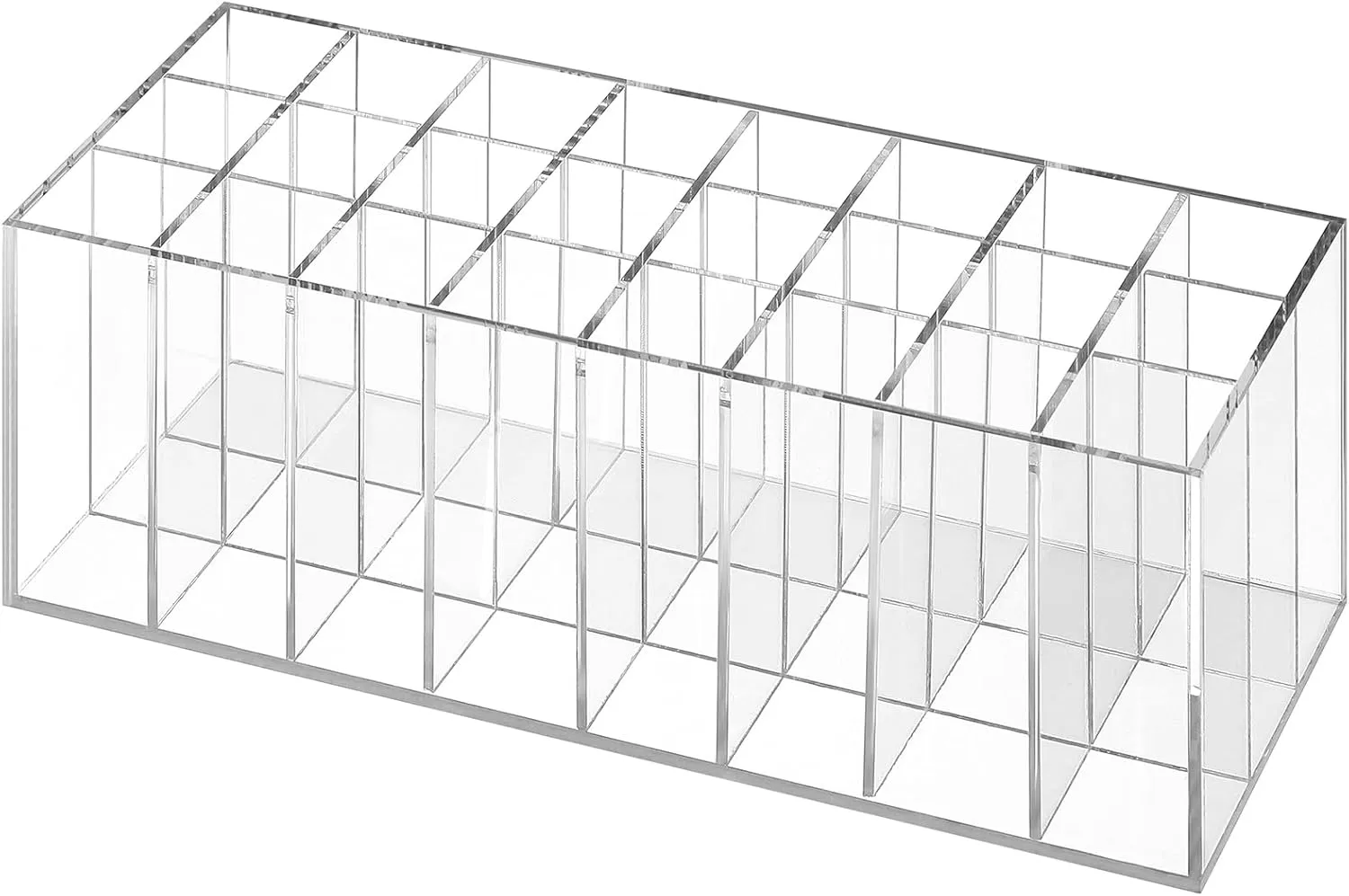 Balacoo Lipstick Display Rack: 24 Compartment Acrylic Gloss Organizer Lipstick Holder Clear Makeup Organizer Case for Lip Gloss Brushes