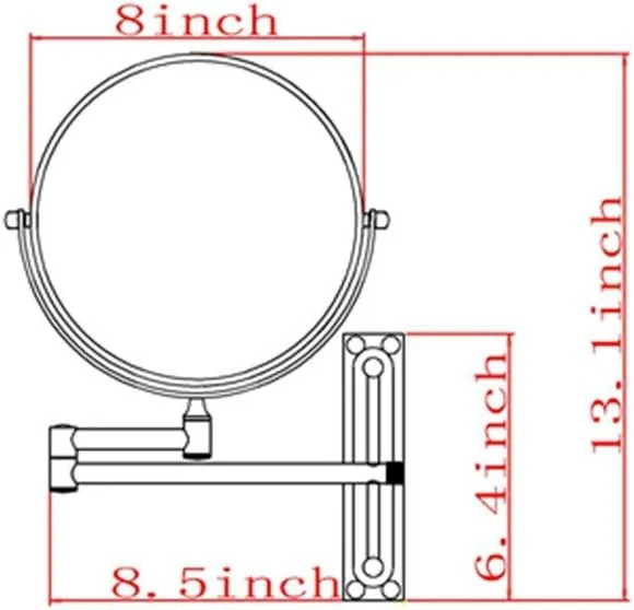 Bathroom Makeup Mirrors Wall Mounted Brass Double Sided 360° Swivel Magnifying Vanity Shaving Extendable Adjustable(3X)