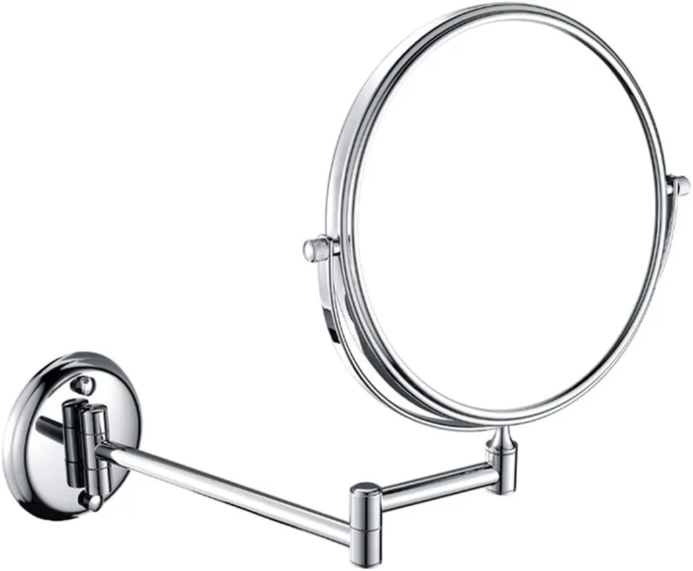Bathroom Makeup Mirrors, Wall Mounted Magnifying Sturdy Double Sided Adjustable Cosmetic Shaving Vanity Extendable Swivel(Chrome,7X)