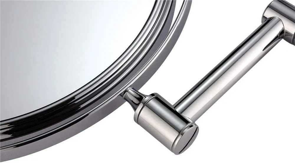 Bathroom Makeup Mirrors, Wall Mounted Magnifying Sturdy Double Sided Adjustable Cosmetic Shaving Vanity Extendable Swivel(Chrome,7X)